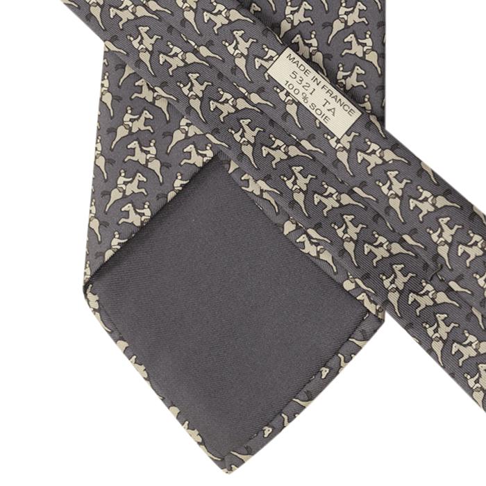 Hermes Men's Silk Tie Galloping Horses Pattern 5321 | Necktie Cravate