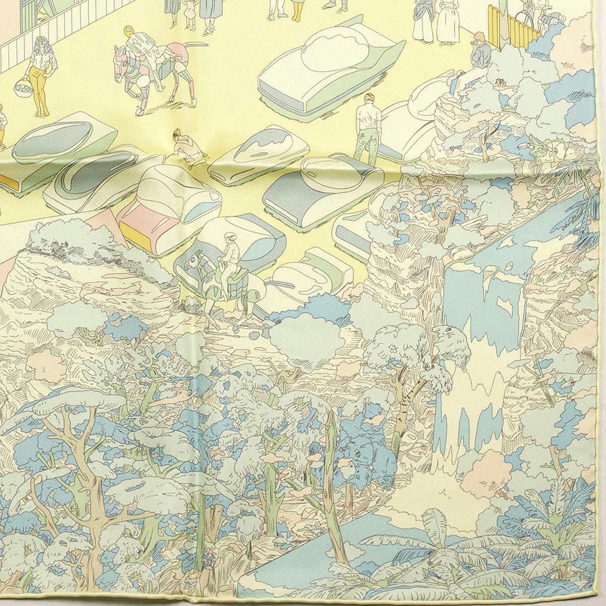 Hermes Scarf "On the Beach" by Ugo Bienvenu 90cm Silk | Foulard Carre