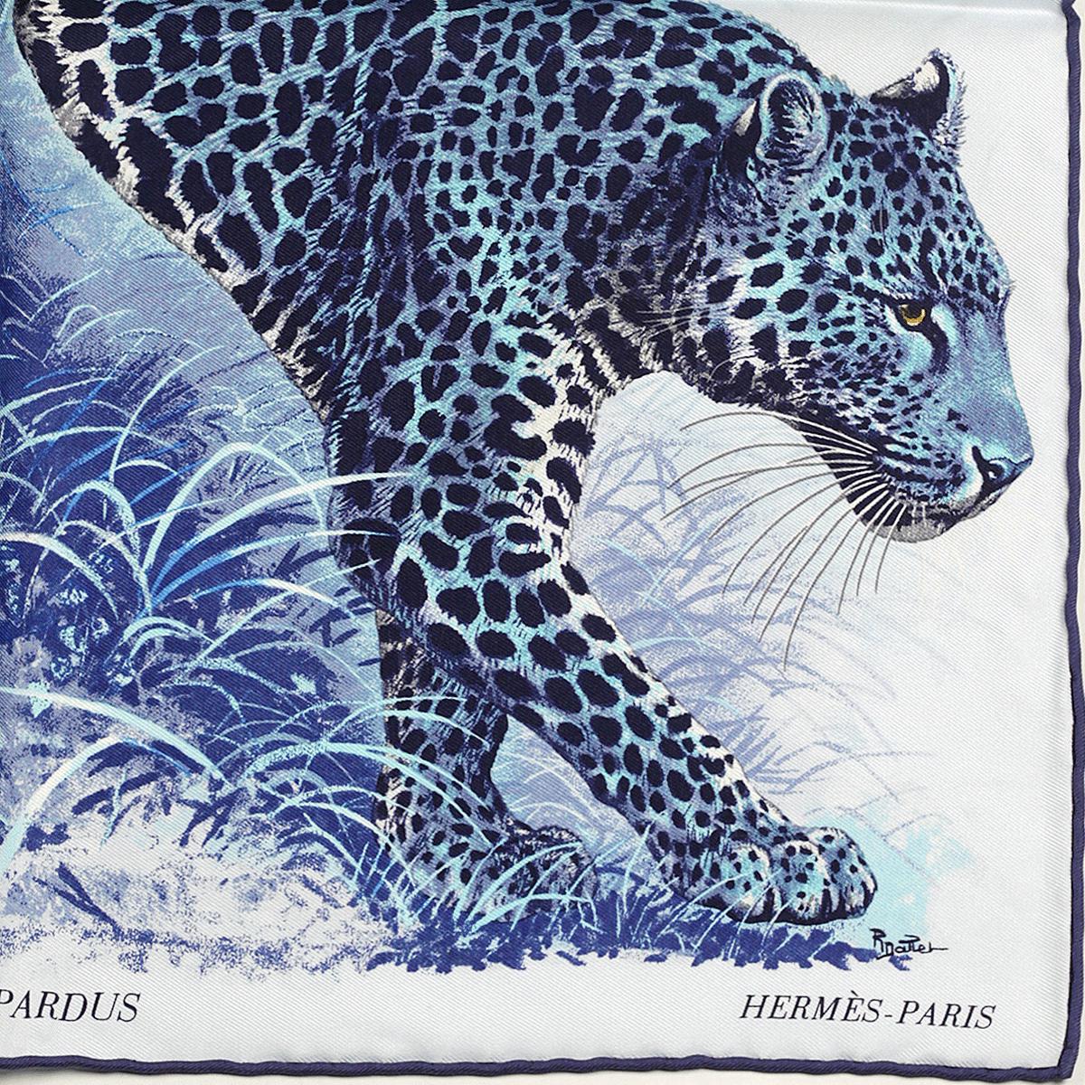 Hermes Scarf 45cm "Pathera Pardus" by Robert Dallet Silk Gavroche