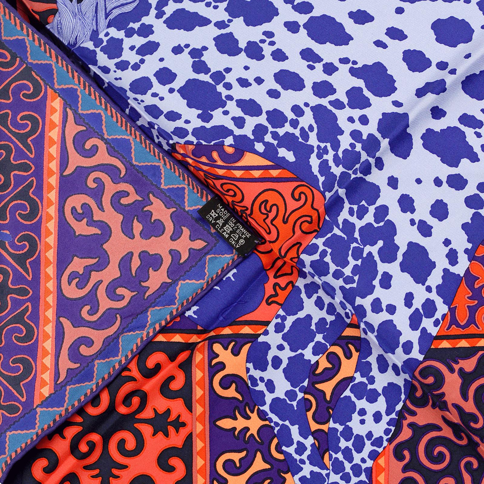 Hermes Scarf 45cm "Appaloosa des Steppes" by Alice Shirley Silk Gavroche