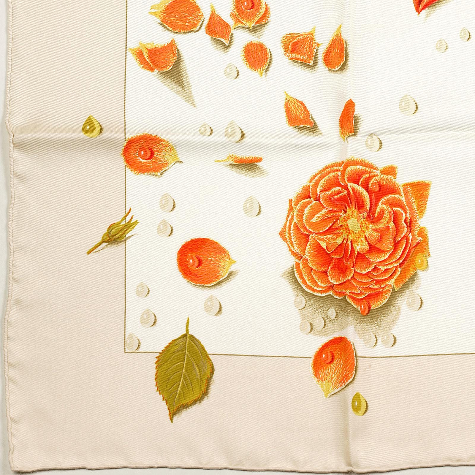 Hermes Scarf "La Rosee" by Anne Gavarni 90cm Silk | Carre Foulard
