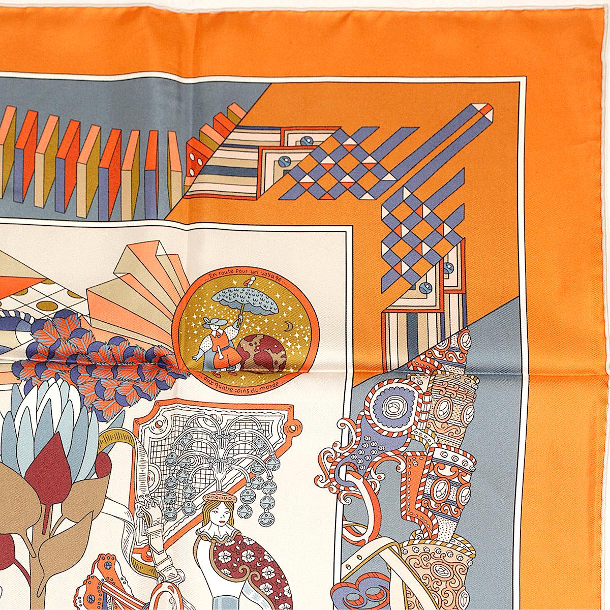Hermes Scarf "De l'Ombrelle aux Duel" by Pierre Marie 90cm Silk Double Face Carre