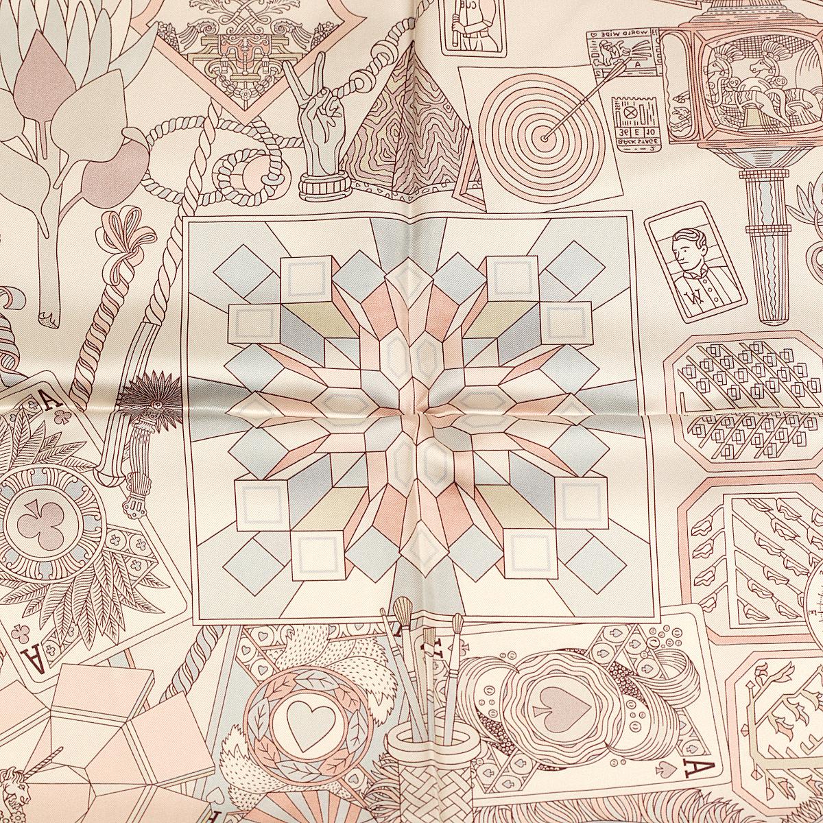 Hermes Scarf "De l'Ombrelle aux Duel" by Pierre Marie 90cm Silk Double Face Carre