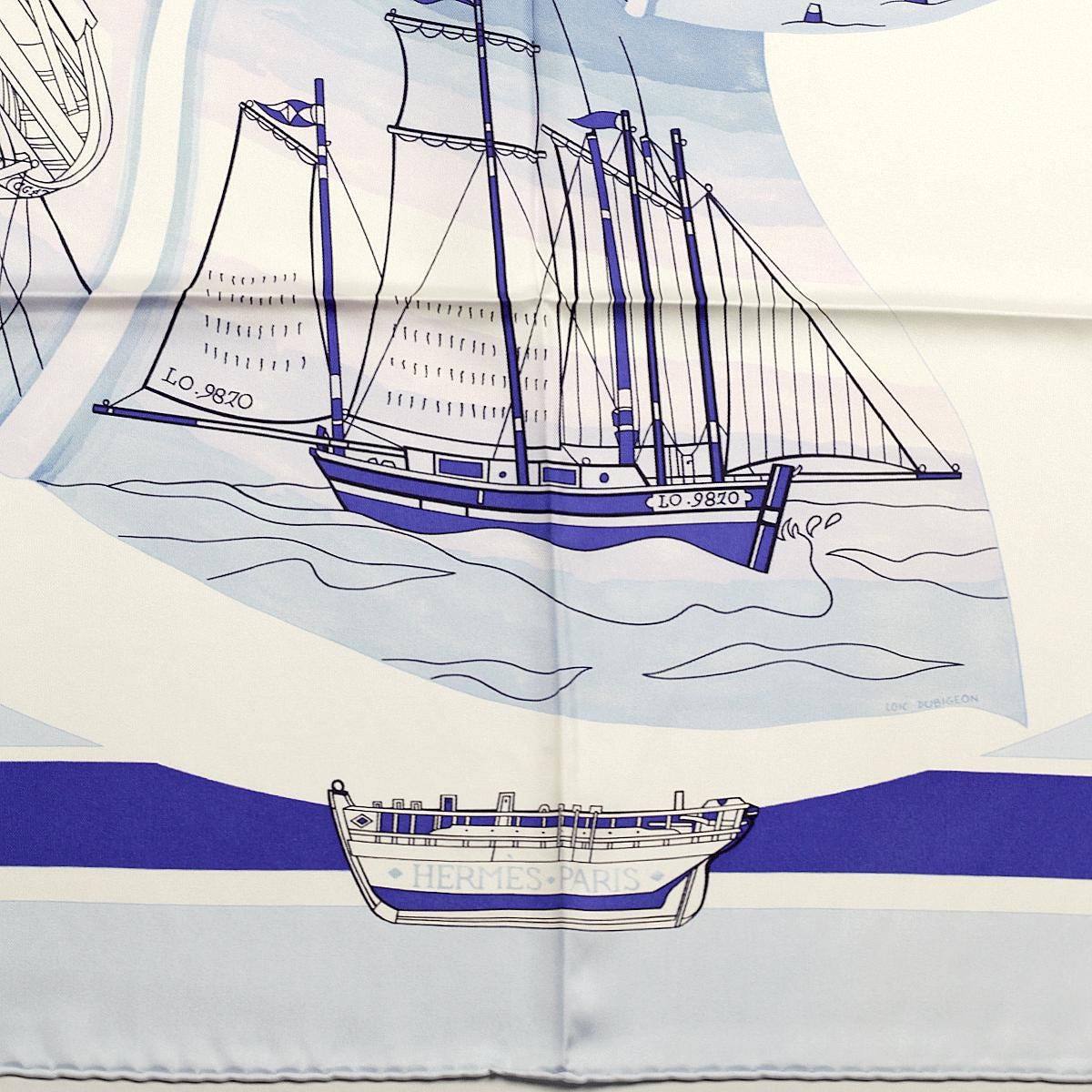 Hermes Scarf "Compagnons de Mer" by Loic Dubigeon 90cm Silk