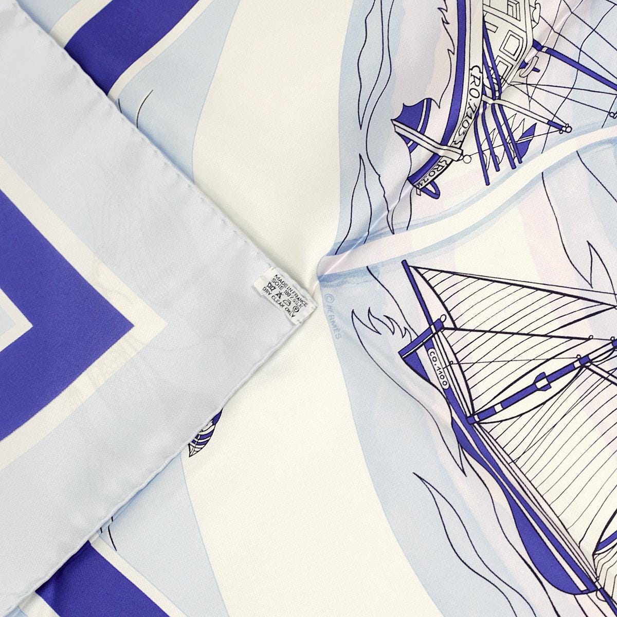 Hermes Scarf "Compagnons de Mer" by Loic Dubigeon 90cm Silk