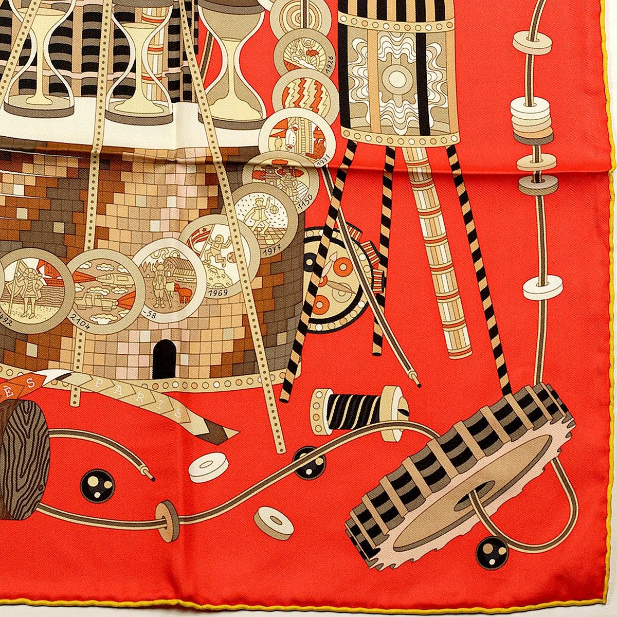 Hermes Scarf "Le Laboratoire du Temps" by Pierre Marie 90cm Silk | Carre Foulard