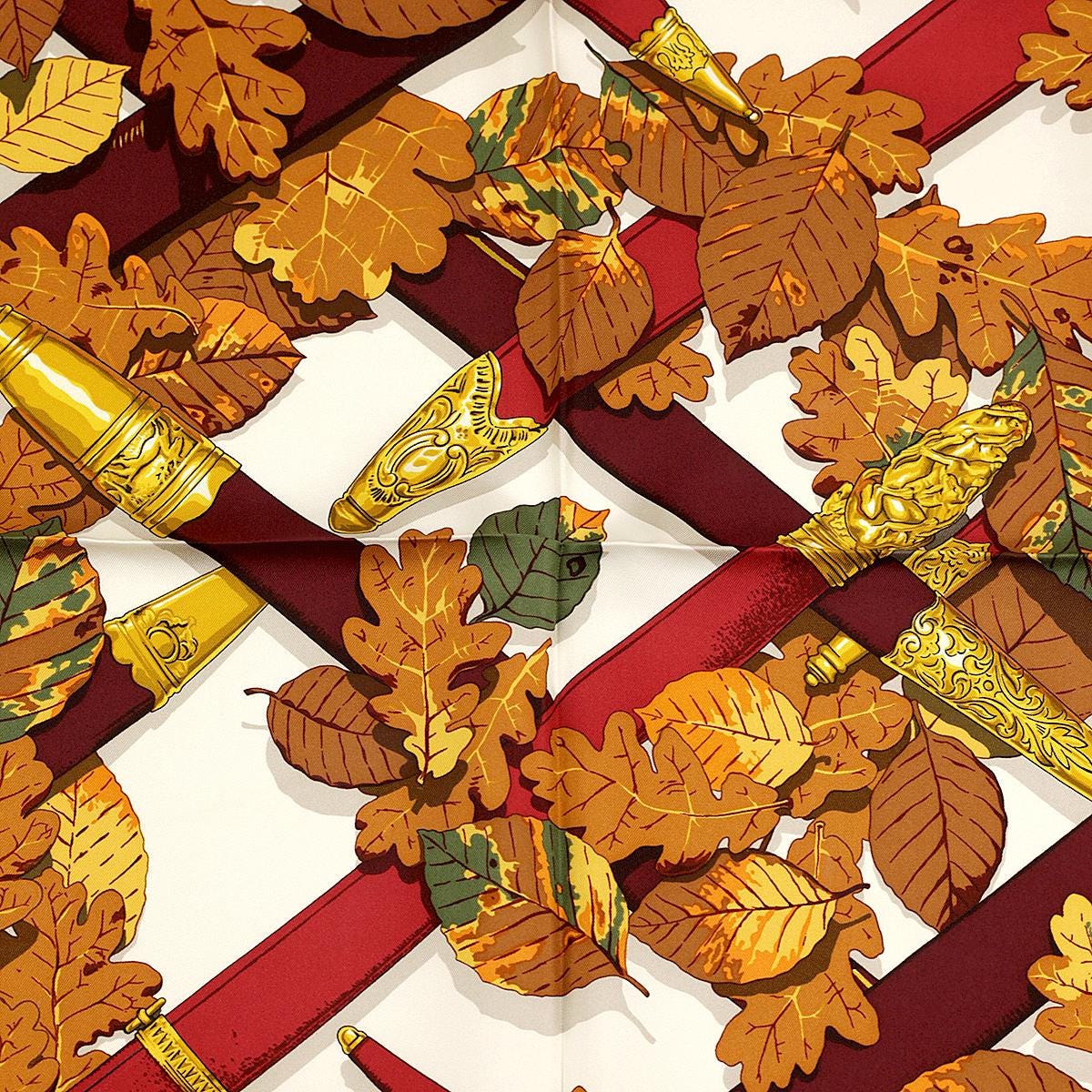 Hermes Scarf "Au Plus Dru" by Vladimir Rybaltchenko Vintage 90cm Silk
