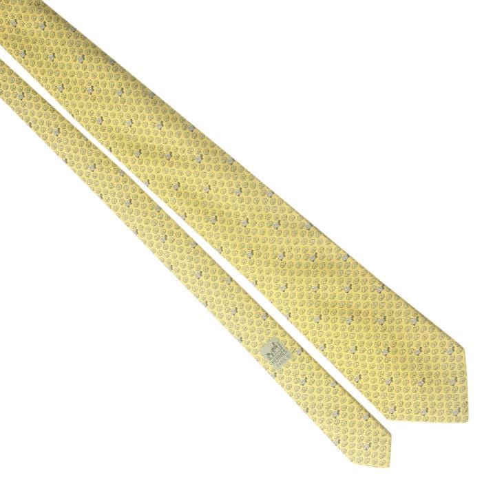 Hermes Men's Silk Tie Whimsical Turtles Pattern 7896 | Necktie Cravate