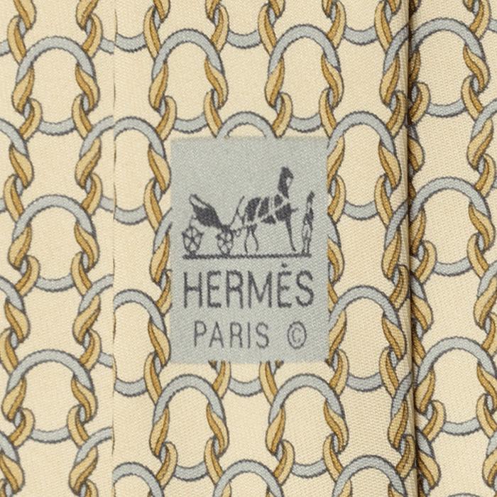 Hermes Men's Silk Tie Equestrian Geometric Pattern 7788 | Necktie Cravate