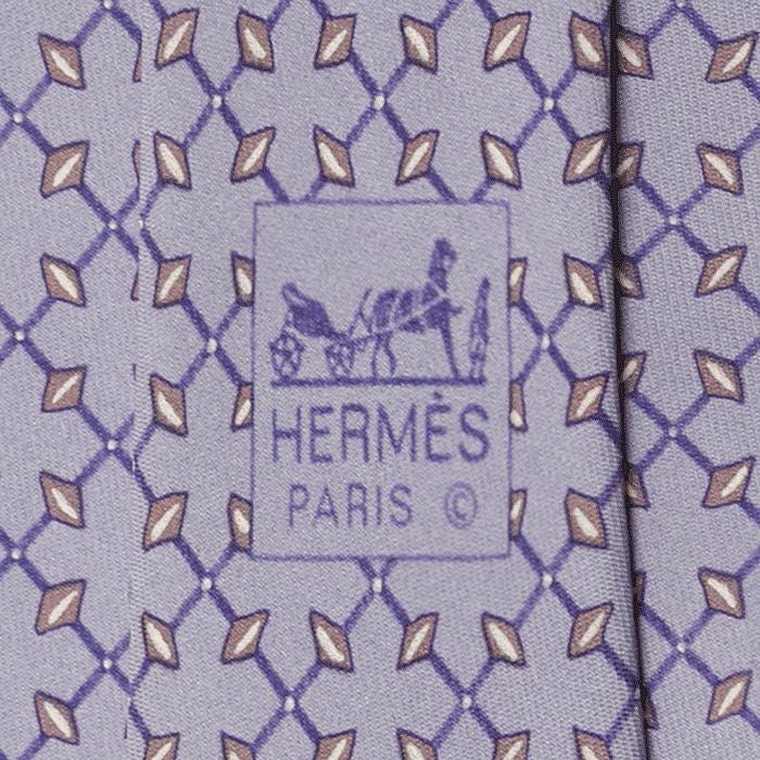 Hermes Men's Silk Tie Geometric Pattern 5060 | Necktie Cravate