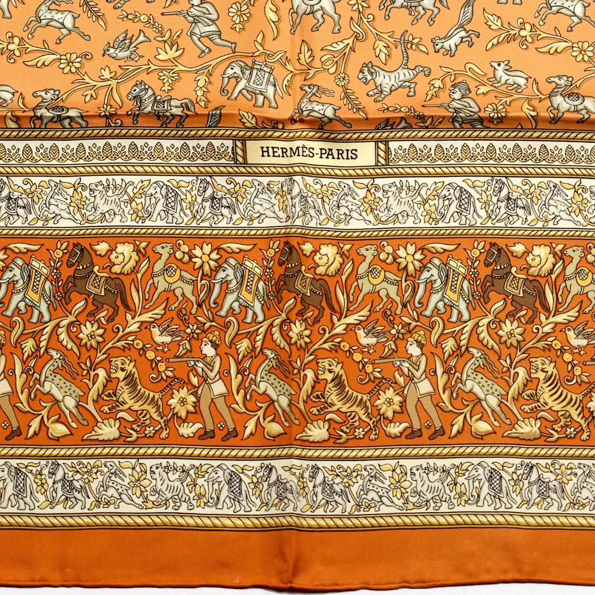 Hermes Scarf "Chasse en Inde" by Michel Duchene 90cm Silk | Carre Foulard