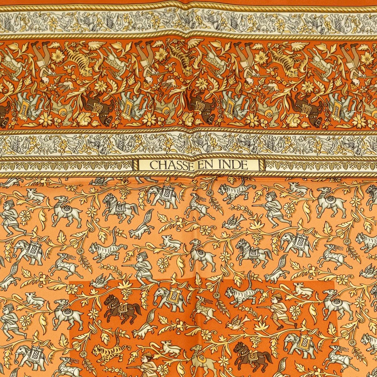 Hermes Scarf "Chasse en Inde" by Michel Duchene 90cm Silk | Carre Foulard