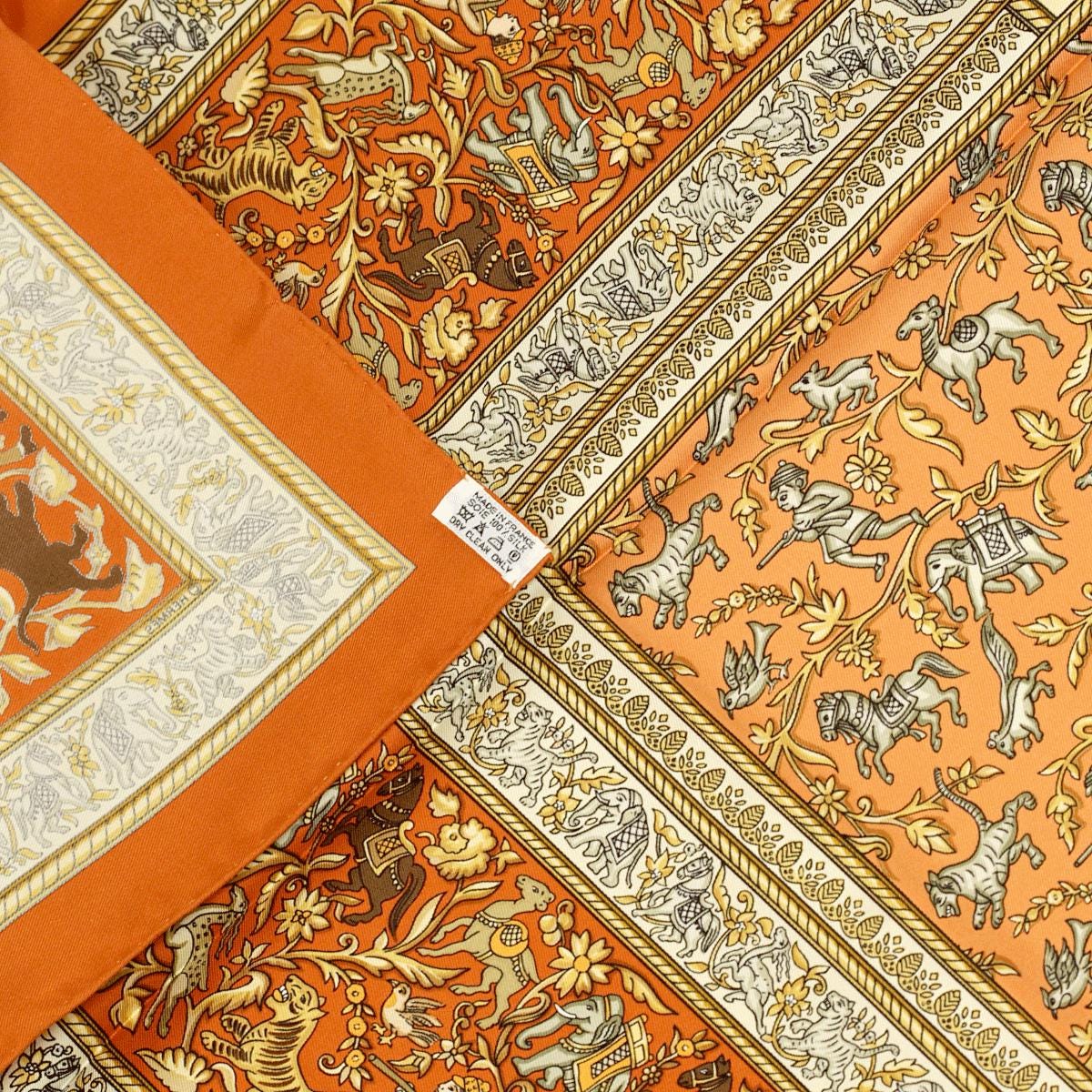 Hermes Scarf "Chasse en Inde" by Michel Duchene 90cm Silk | Carre Foulard