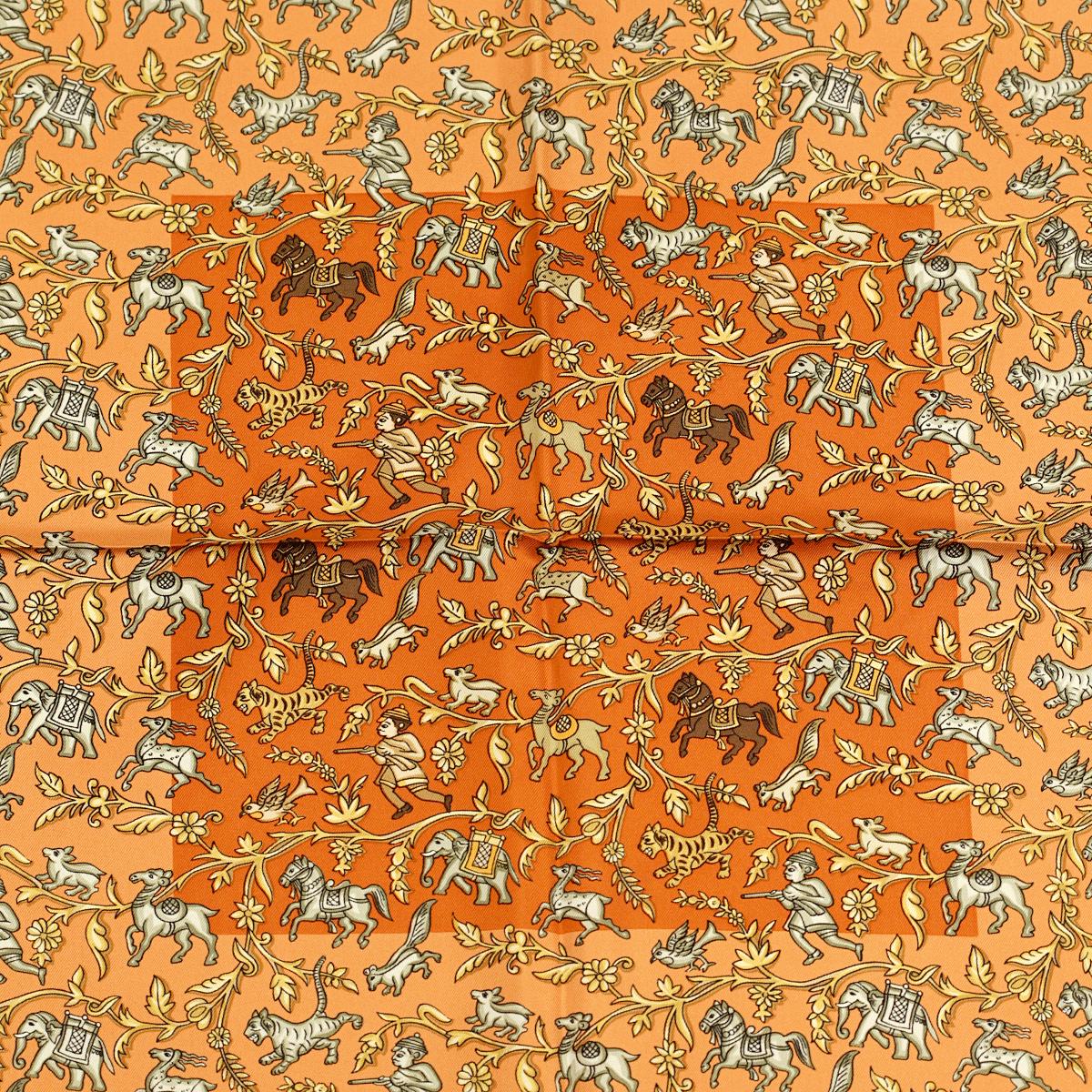 Hermes Scarf "Chasse en Inde" by Michel Duchene 90cm Silk | Carre Foulard