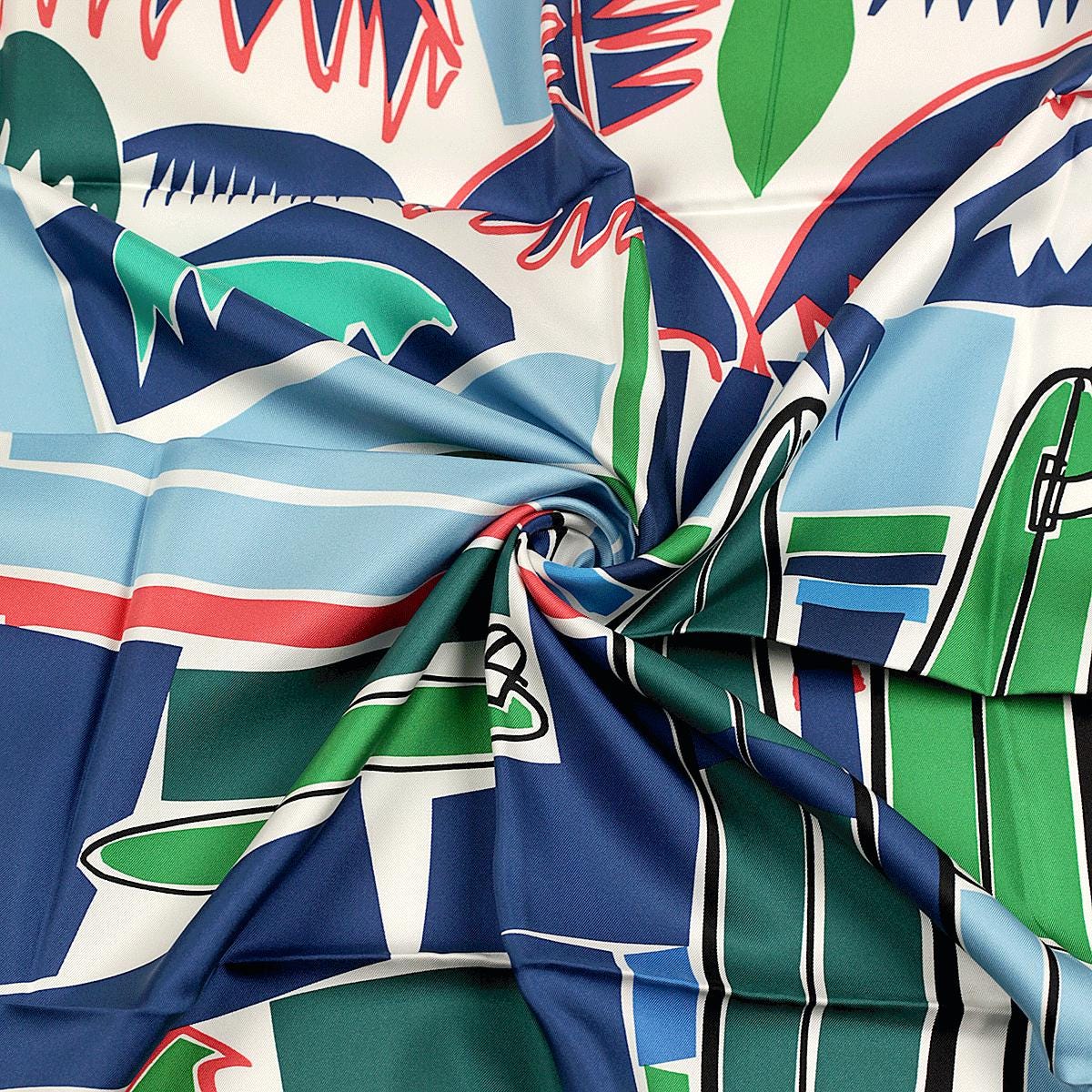 Hermes Scarf "Sea, Surf and Fun" by Felipe Jardim 90cm Silk | Carre Foulard