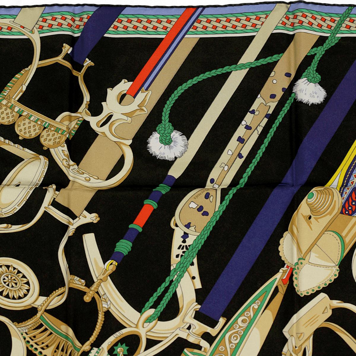 Hermes Scarf "Concours d’Etriers" by Virginie Jamin 90cm Silk Wash Carre