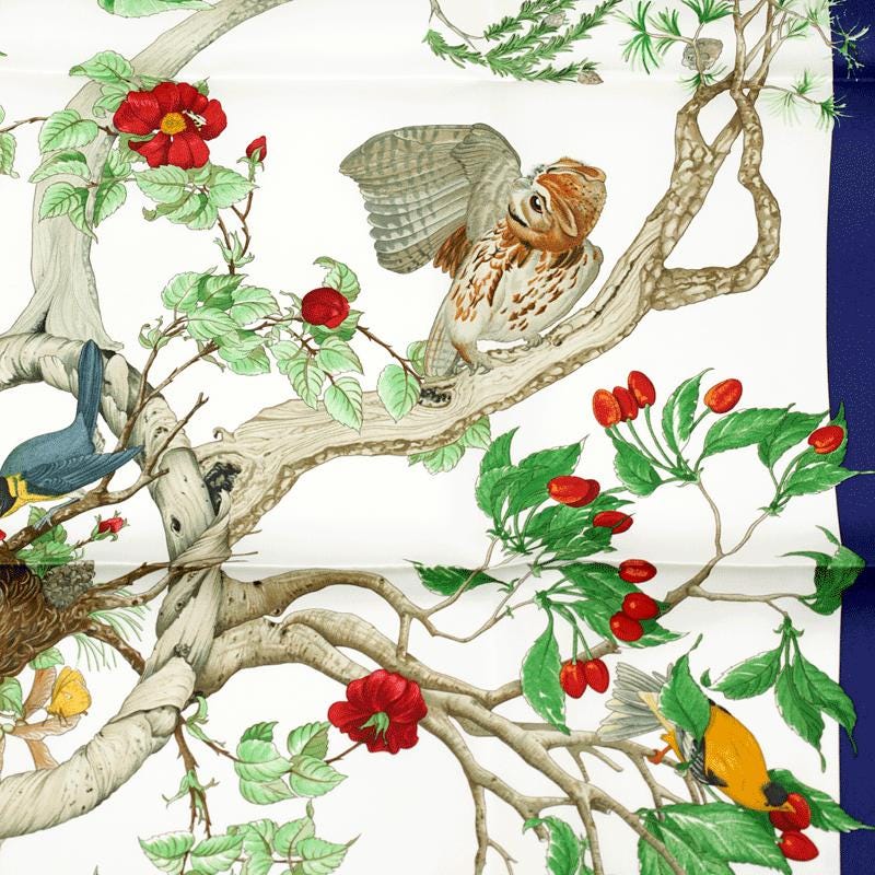 Hermes Scarf "Au Coeur des Bois" by Zoe Pauwels 90cm Silk | Carre Foulard