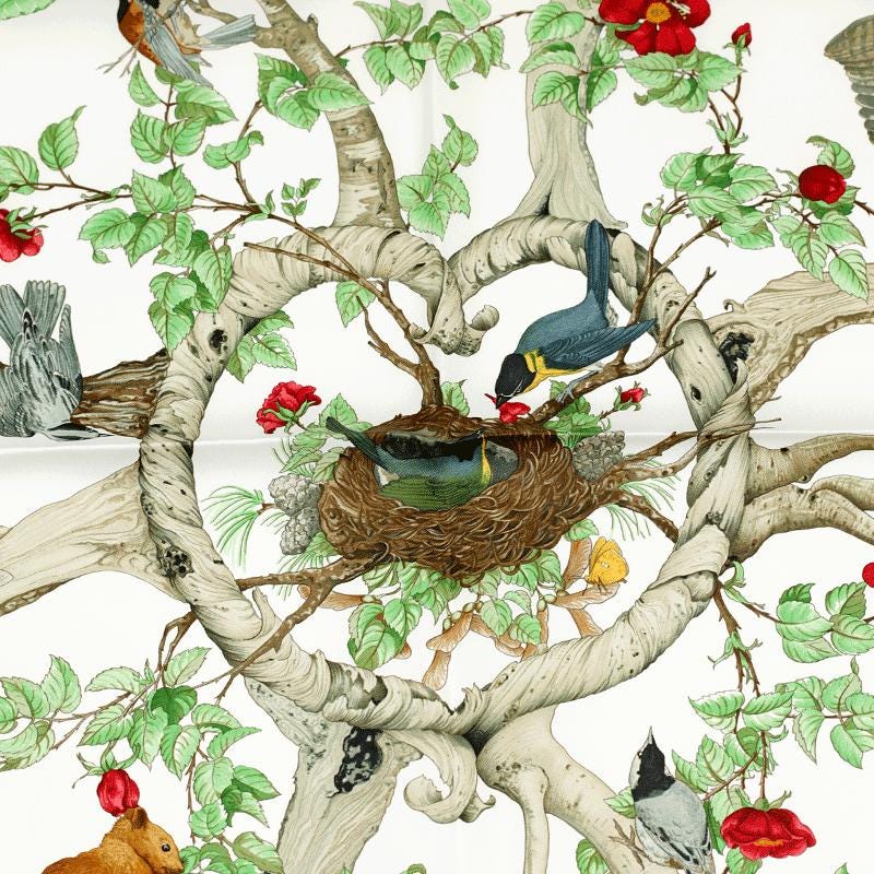 Hermes Scarf "Au Coeur des Bois" by Zoe Pauwels 90cm Silk | Carre Foulard