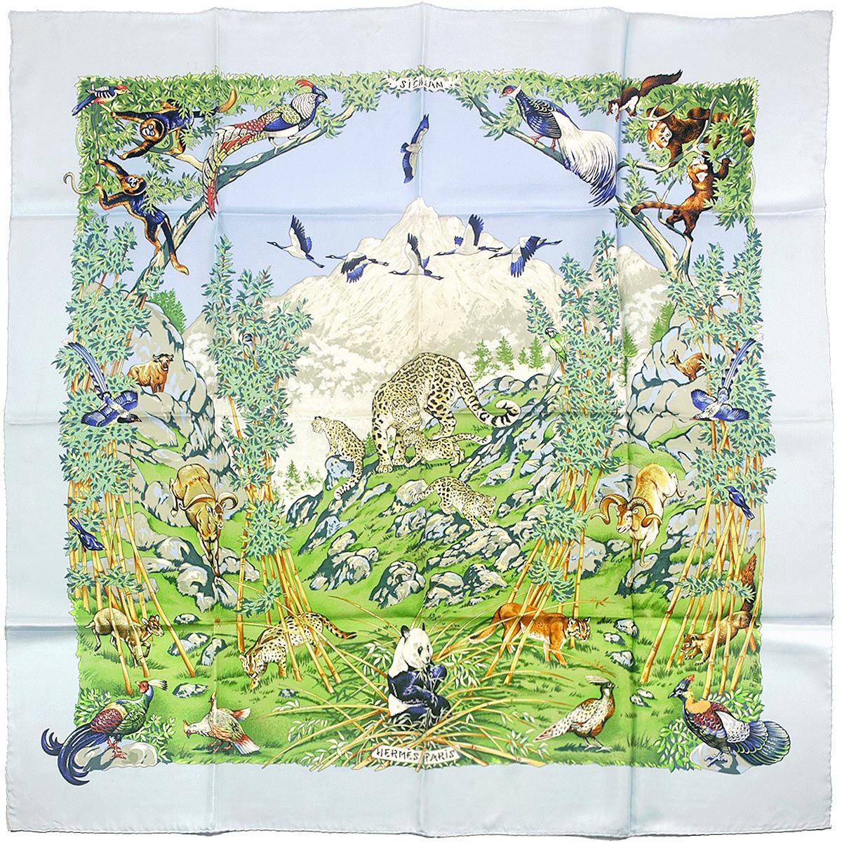 Hermes Scarf "Sichuan" by Robert Dallet 90cm Silk