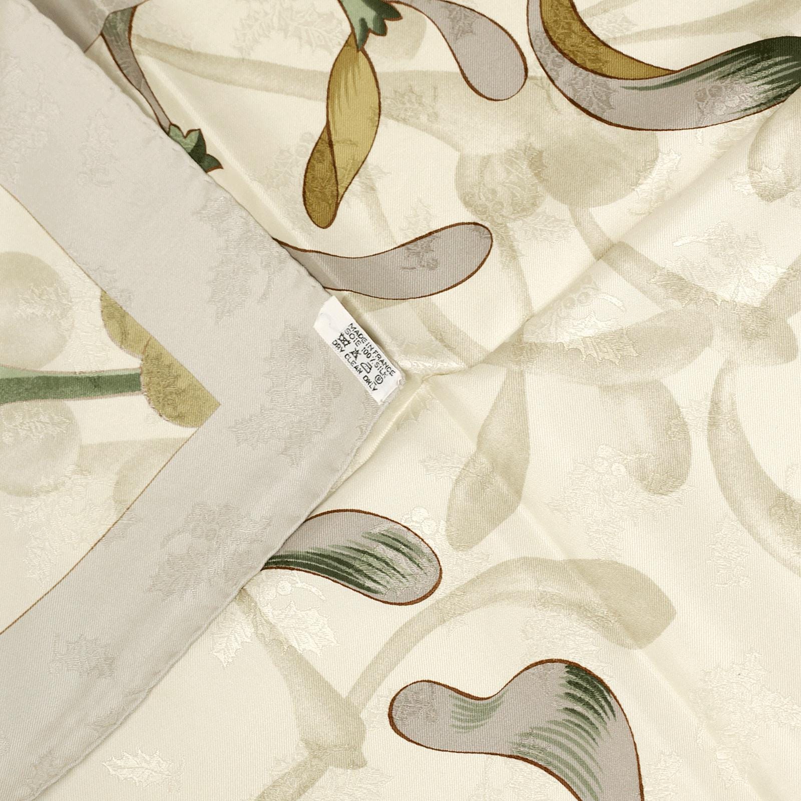 Hermes Scarf Jacquard "Neige d'Antan II" by Caty Latham Vintage 90cm Silk | Carre Foulard