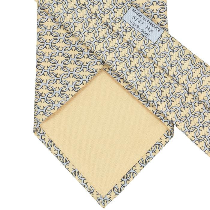 Hermes Men's Silk Tie Equestrian Geometric Pattern 5147 | Necktie Cravate