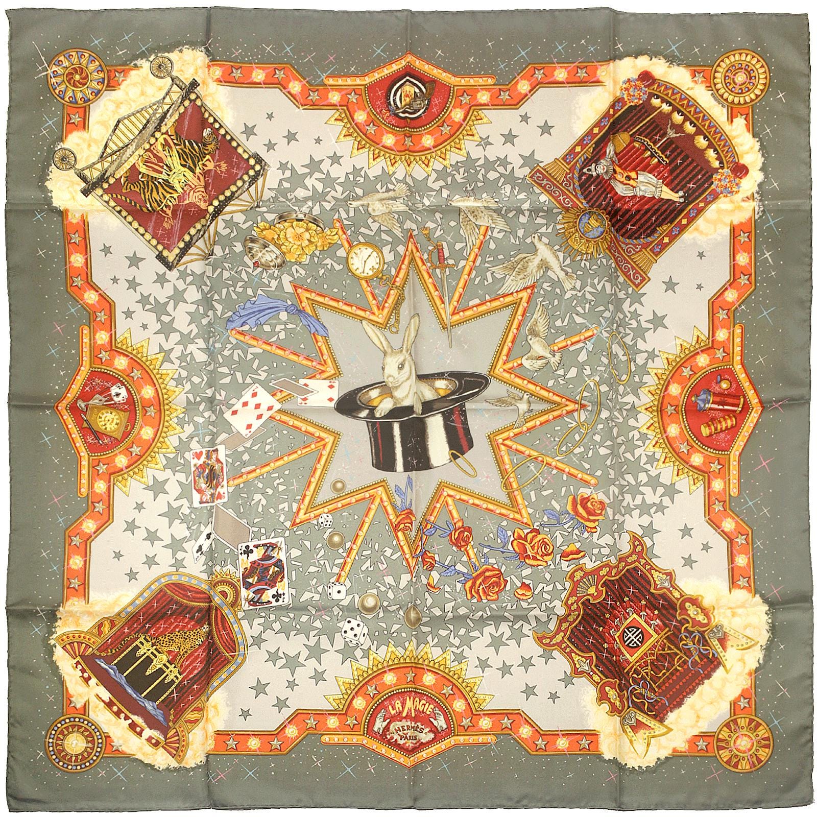 Hermes Scarf "La Magie" by Claudia Stuhlhofer Mayr 90cm Silk