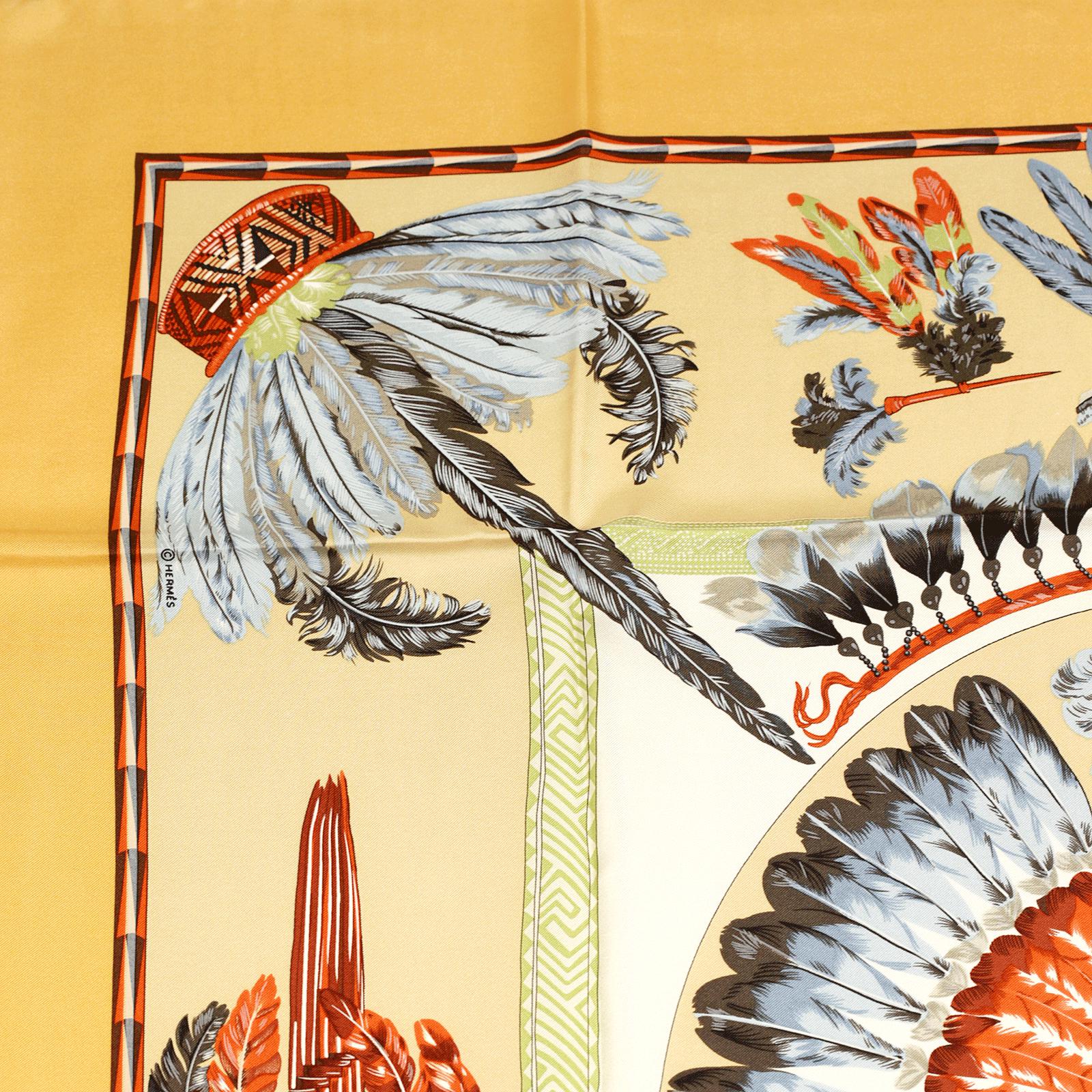 Hermes Scarf "Brazil" by Laurence Bourthoumieux Vintage 90cm Silk | Carre Foulard