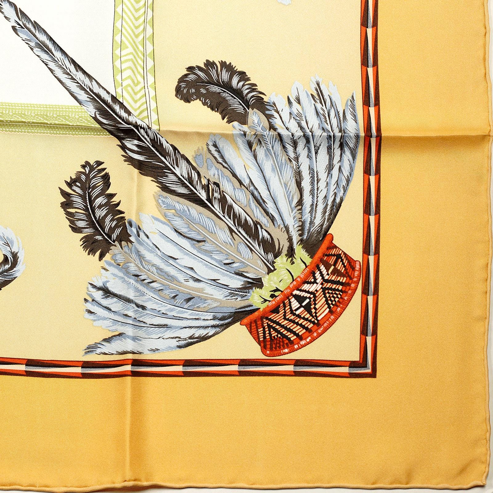 Hermes Scarf "Brazil" by Laurence Bourthoumieux Vintage 90cm Silk | Carre Foulard