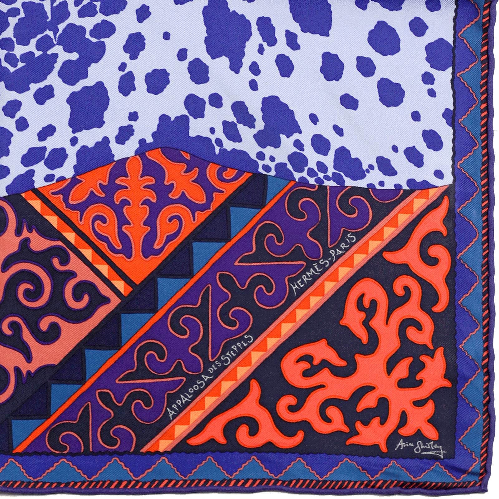 Hermes Scarf 45cm "Appaloosa des Steppes" by Alice Shirley Silk Gavroche