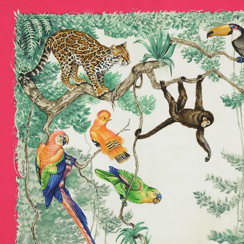 Hermes Scarf "Equateur" by Robert Dallet 90cm Silk | Wash Carre