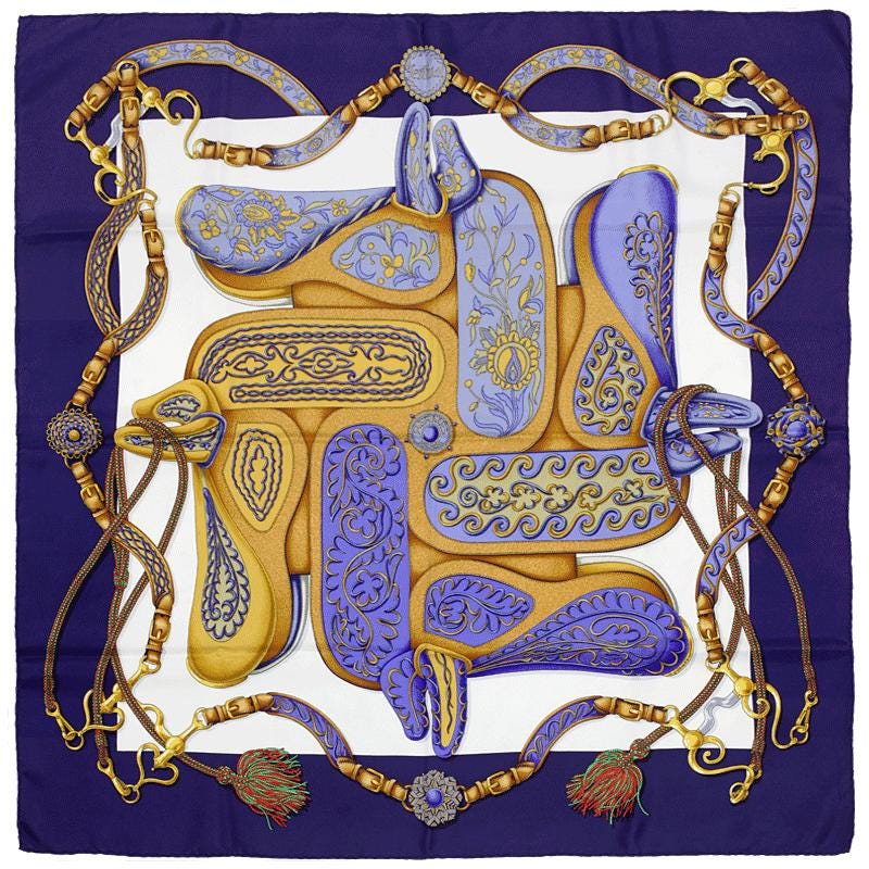 Hermes Scarf "Festival" by Henri d'Origny 90cm Silk | Carre Foulard