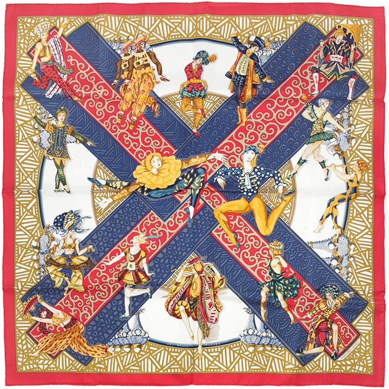 Hermes Scarf "Les Ballets Russes" by Annie Faivre 90cm Silk | Carre Foulard