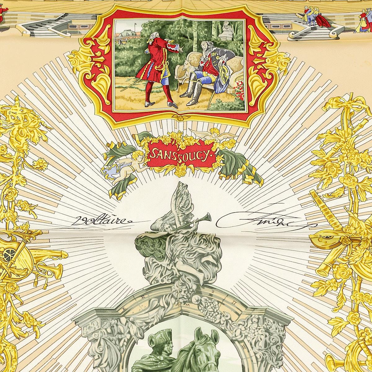 Hermes Scarf "Sanssoucy" by Loic Dubigeon 90cm Silk | Carre