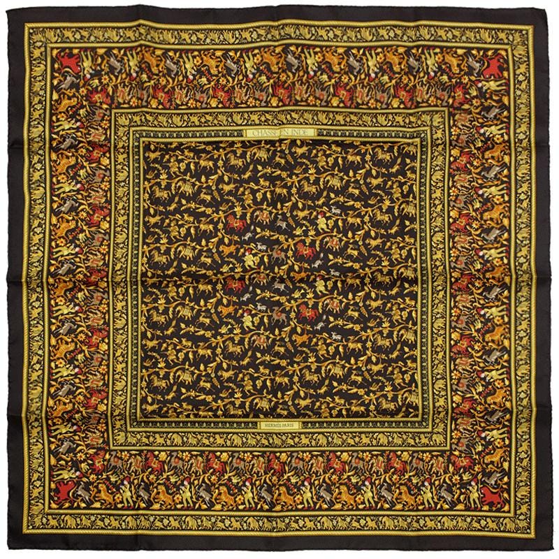 Hermes Scarf "Chasse en Inde" by Michel Duchene 90cm Silk | Carre Foulard
