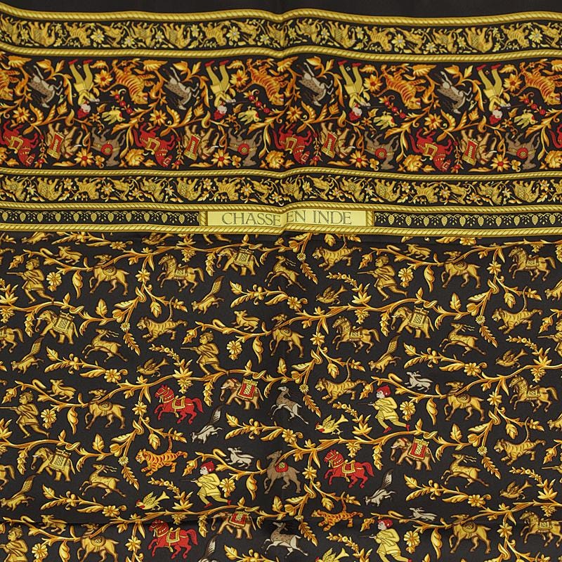 Hermes Scarf "Chasse en Inde" by Michel Duchene 90cm Silk | Carre Foulard