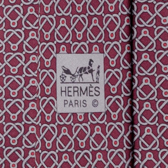 Hermes Men's Silk Tie Equestrian Geometric Pattern 5594 | Necktie Cravate