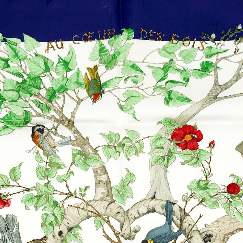 Hermes Scarf "Au Coeur des Bois" by Zoe Pauwels 90cm Silk | Carre Foulard