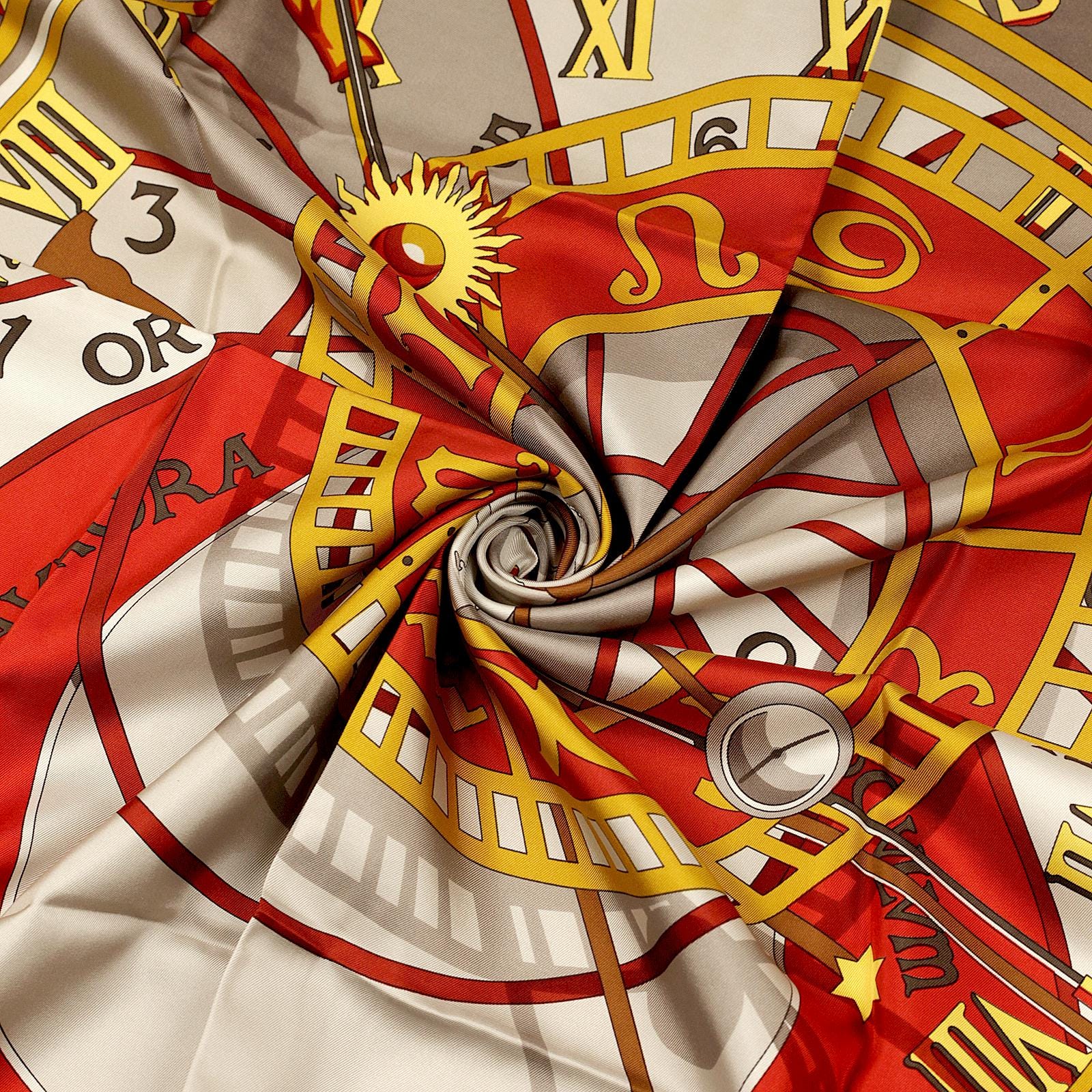 Hermes Scarf "Mecanique du Temps" by Loic Dubigeon 90cm Silk | Carre