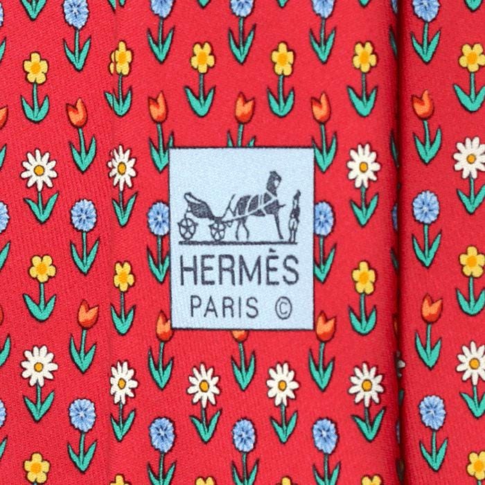 Hermes Men's Silk Tie Floral Pattern 5154 | Necktie Cravate
