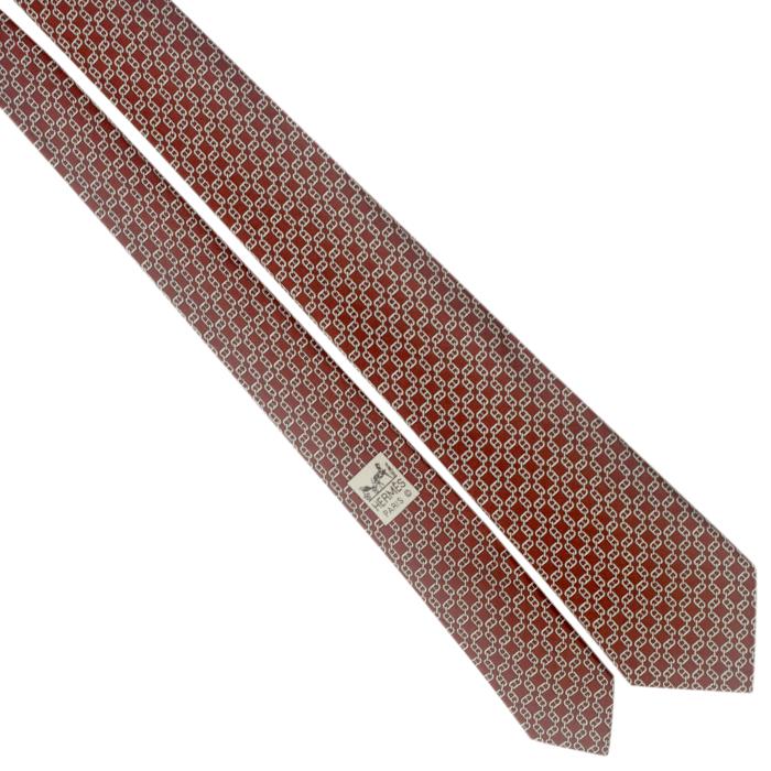 Hermes Men's Silk Tie Chaine d'Ancre Pattern 5602 | Necktie Cravate NWT
