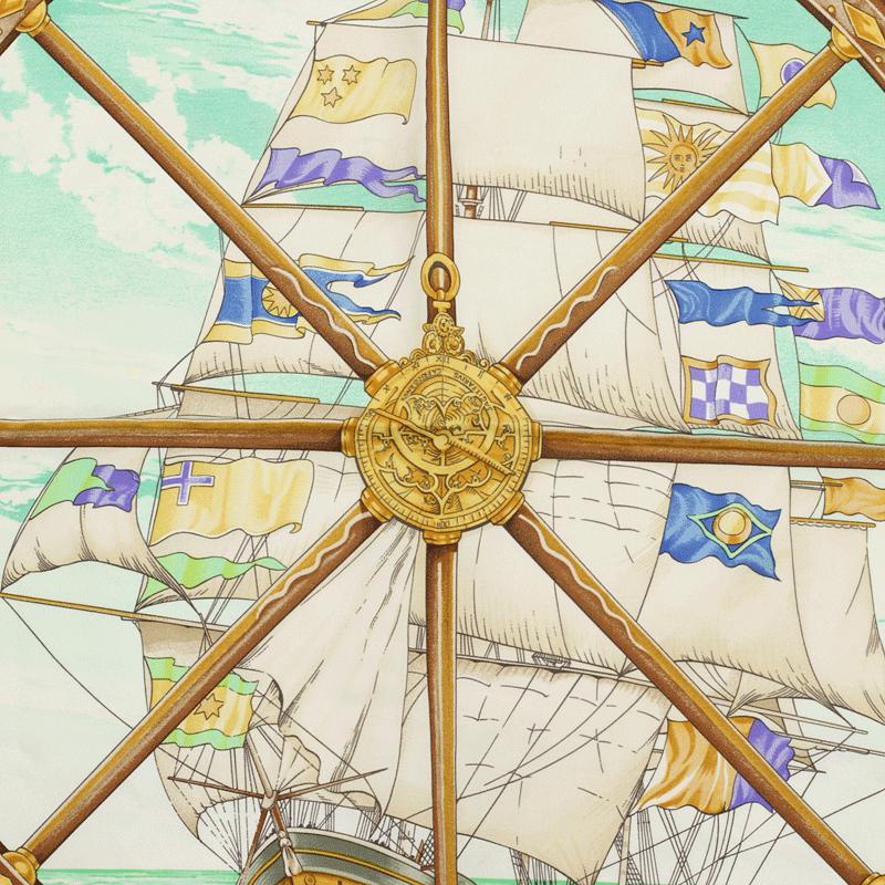 Hermes Scarf "Vive le Vent" by Laurence Bourthoumieux Vintage 90cm Silk | Carre Foulard