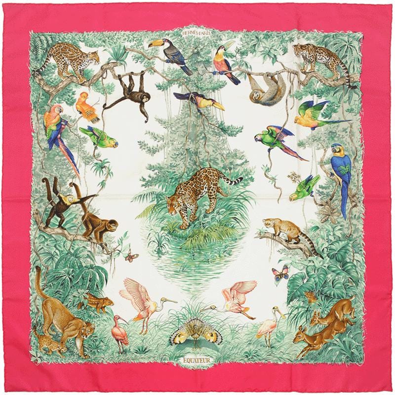 Hermes Scarf "Equateur" by Robert Dallet 90cm Silk | Wash Carre