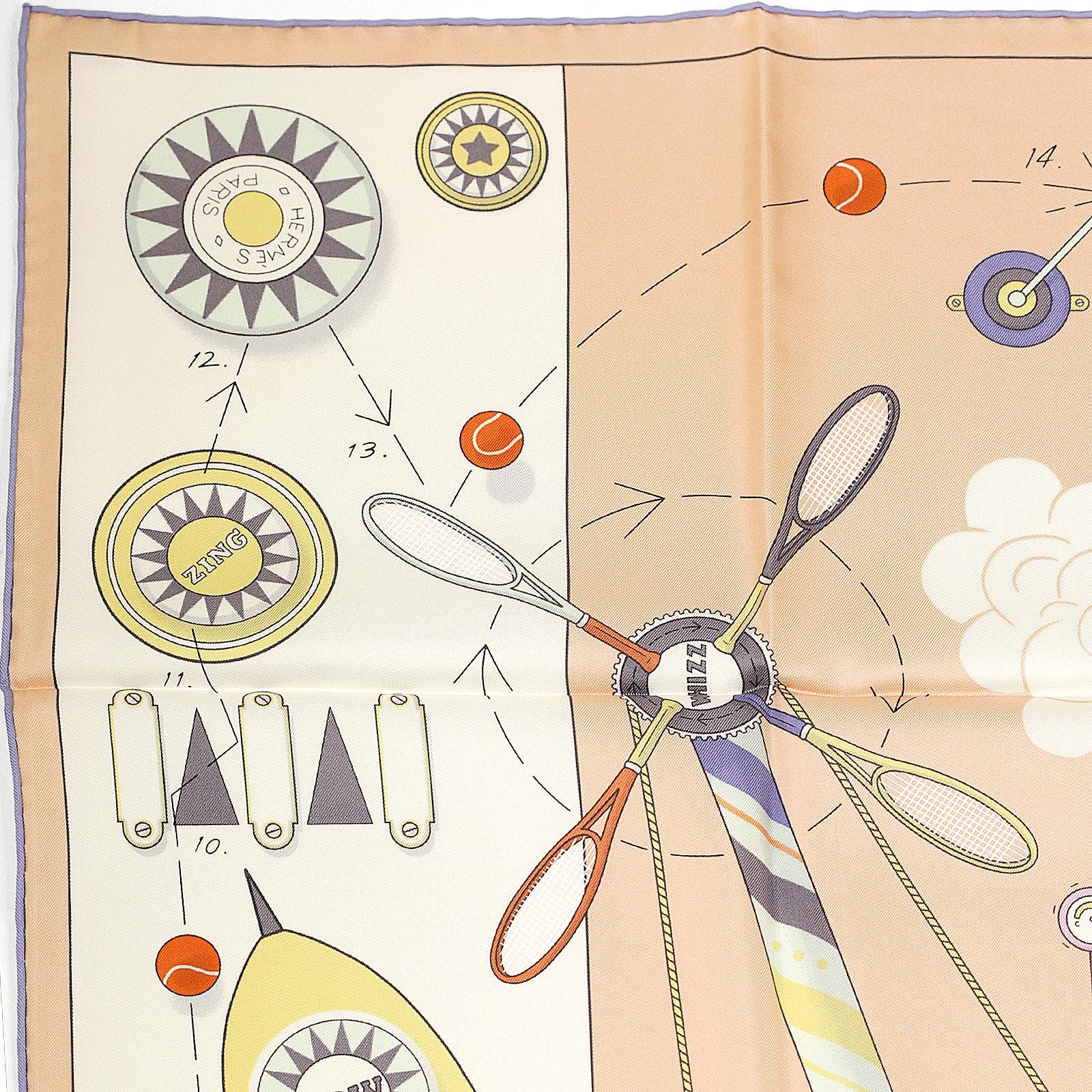 Hermes Scarf "Tea for Two" by Jonathon Burton 90cm Silk | Carre Foulard