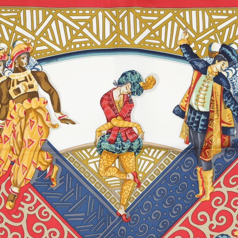 Hermes Scarf "Les Ballets Russes" by Annie Faivre 90cm Silk | Carre Foulard