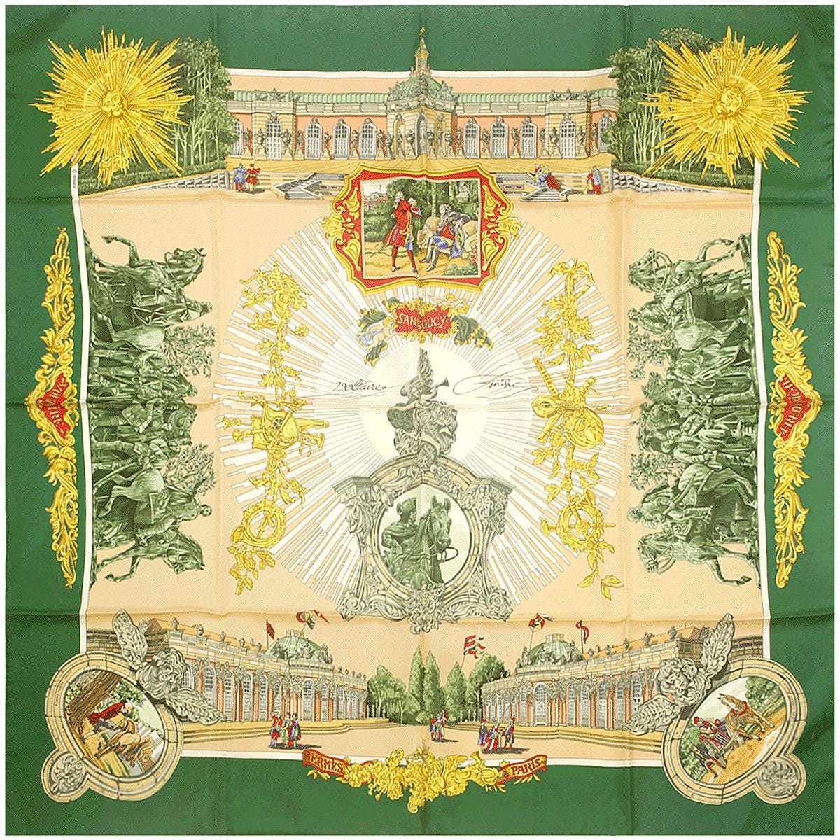 Hermes Scarf "Sanssoucy" by Loic Dubigeon 90cm Silk | Carre