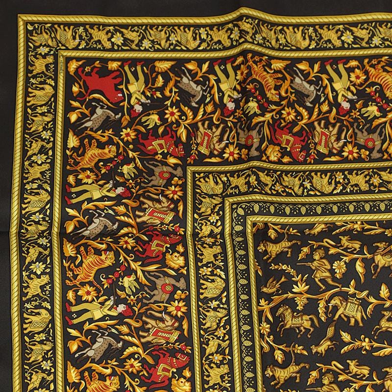 Hermes Scarf "Chasse en Inde" by Michel Duchene 90cm Silk | Carre Foulard