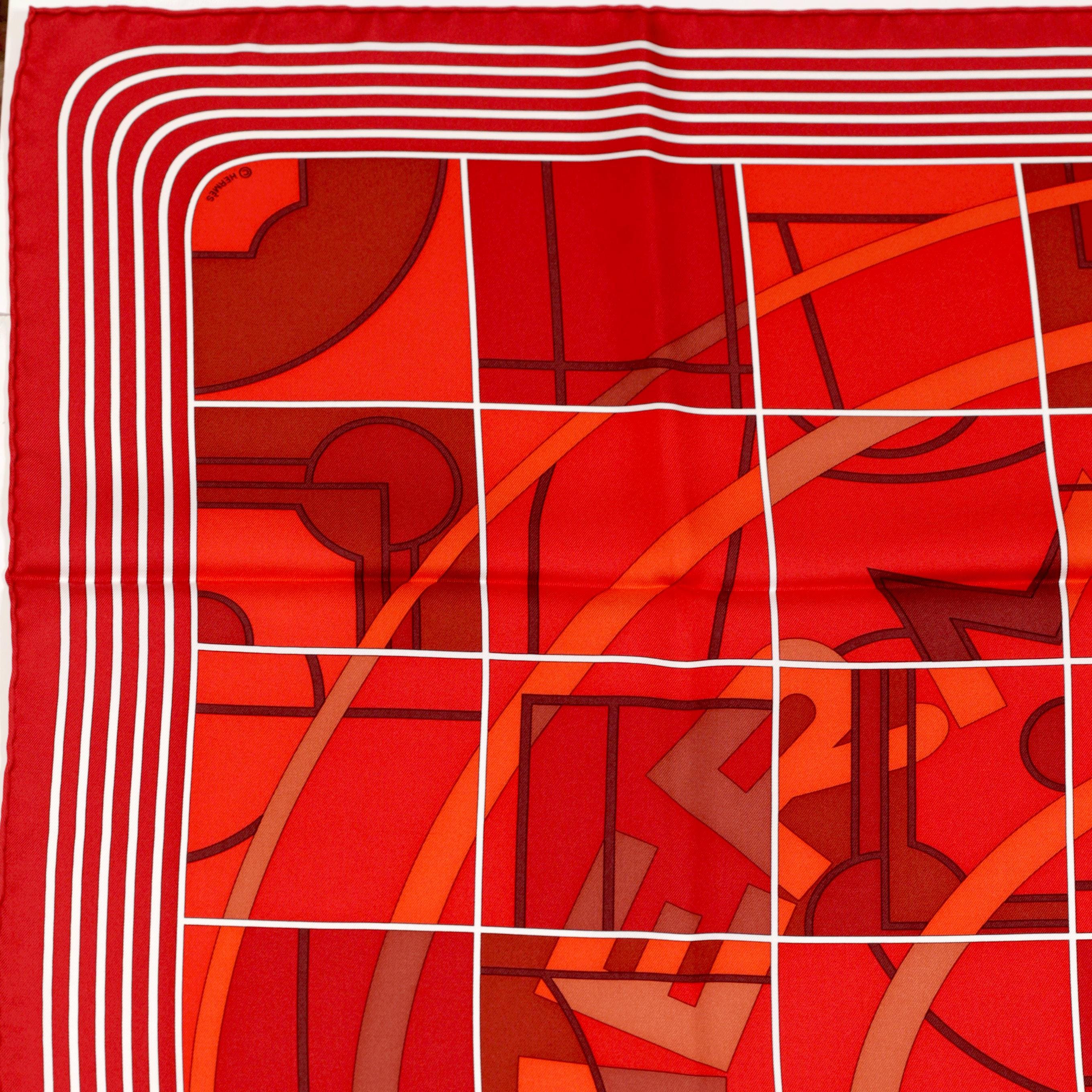 Hermes Scarf "Hermes Sport" by Anamorphee 90cm Silk
