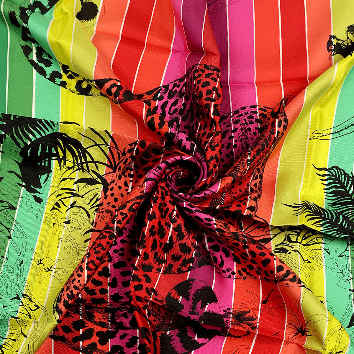 Hermes Scarf "Jungle Love Rainbow" by Robert Dallet 90cm Silk | Carre Foulard