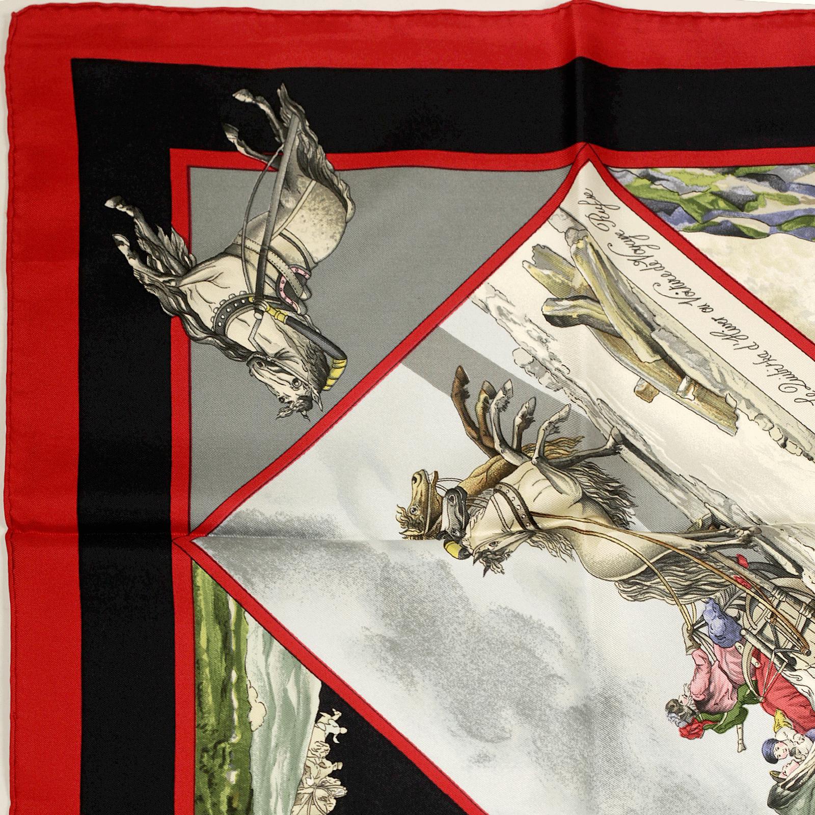 Hermes Scarf "Voyages en Russie" by Loic Dubigeon 90cm Silk | Carre Foulard