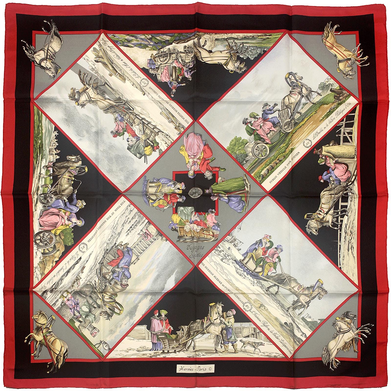 Hermes Scarf "Voyages en Russie" by Loic Dubigeon 90cm Silk | Carre Foulard